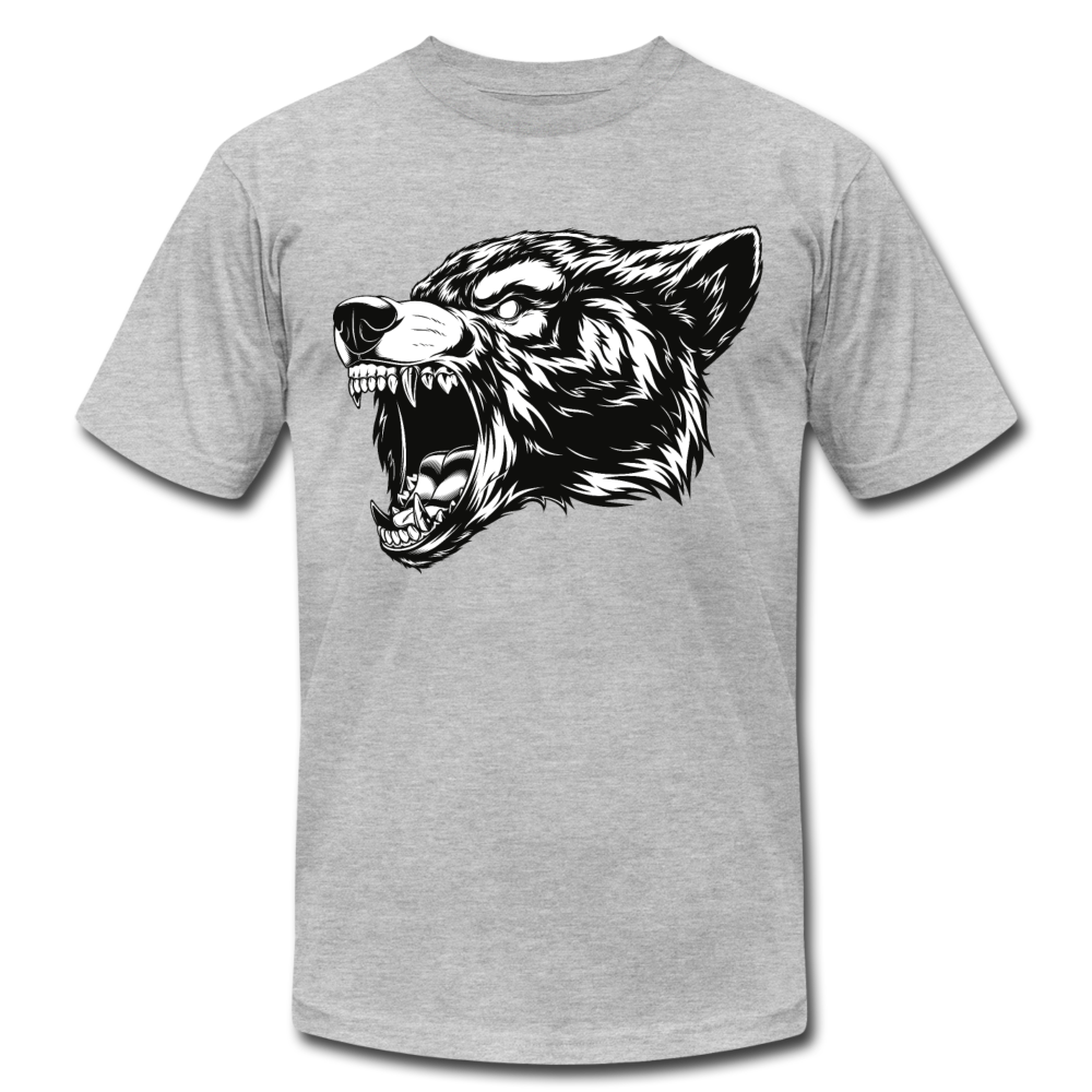 Growling Bear T-Shirt - heather gray