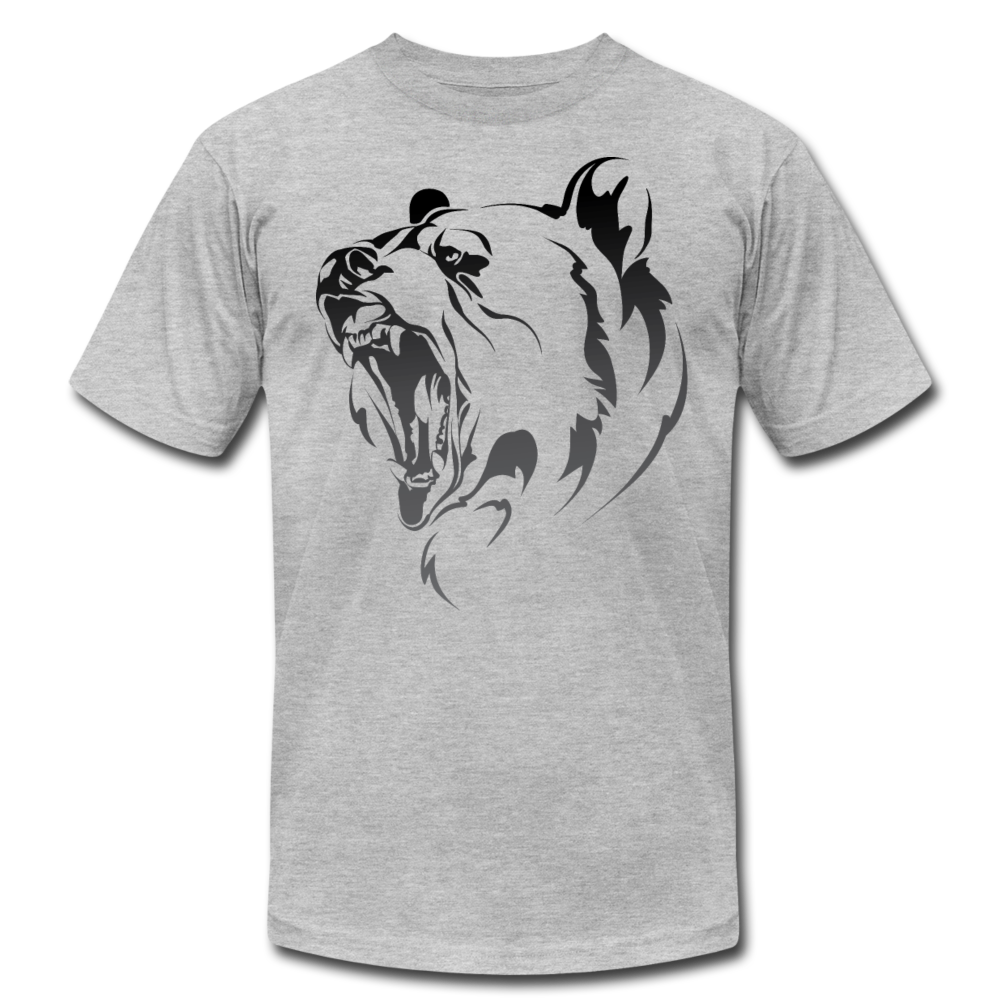Growling Bear T-Shirt - heather gray