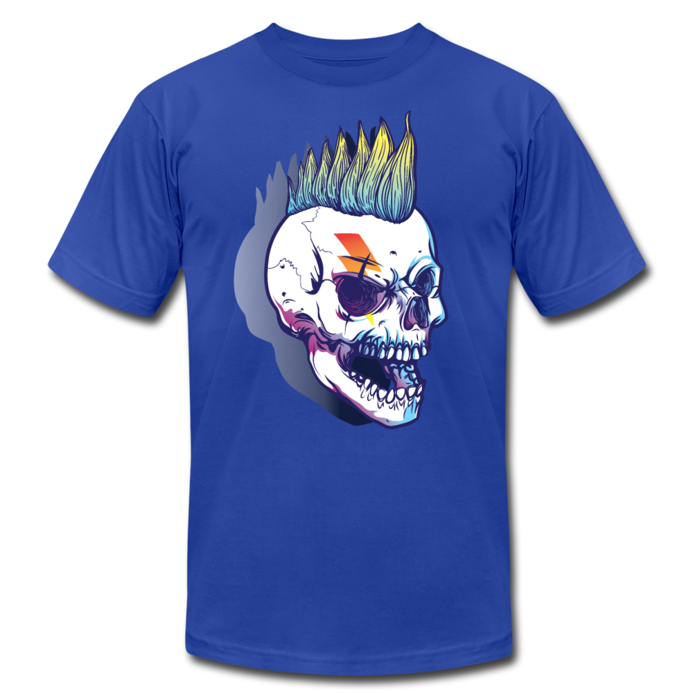 Mohawk Rocker Skull T-Shirt - royal blue