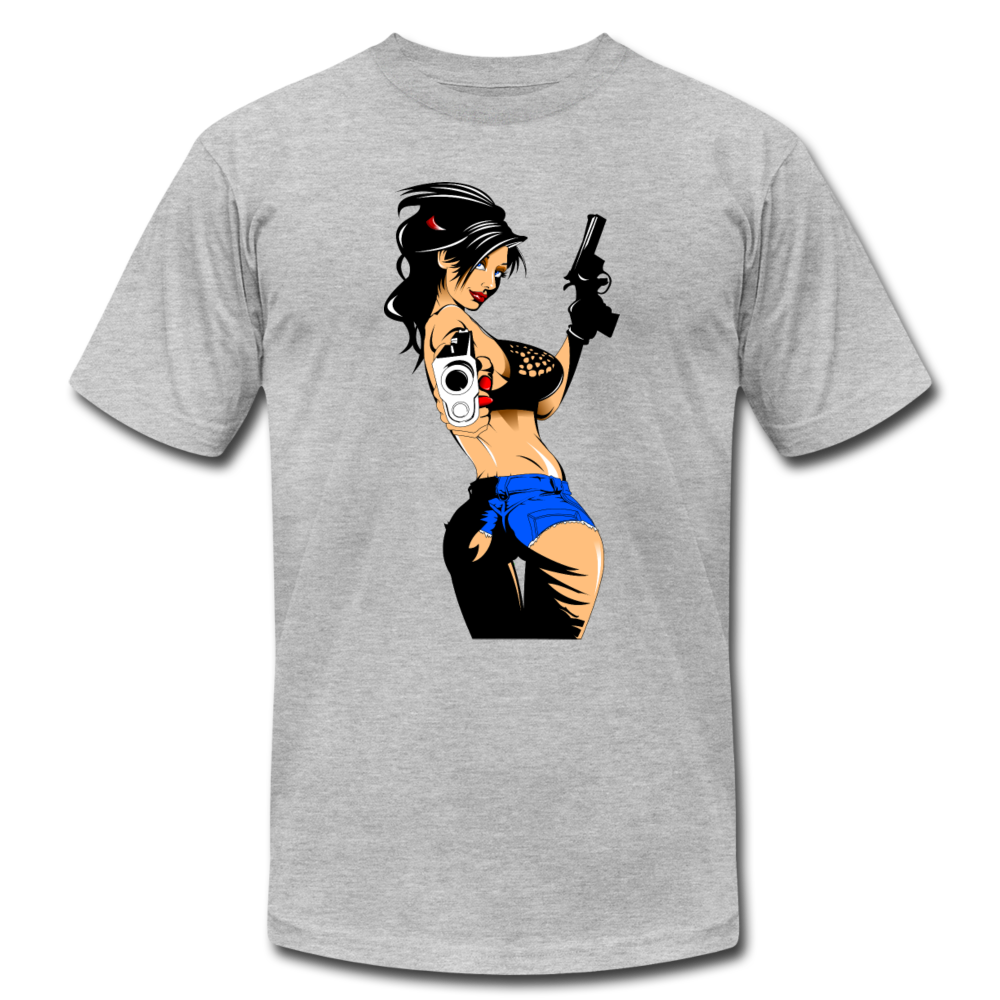Girl with Guns T-Shirt - heather gray