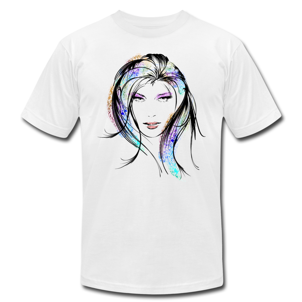 Colorful Girl Hair T-Shirt - white