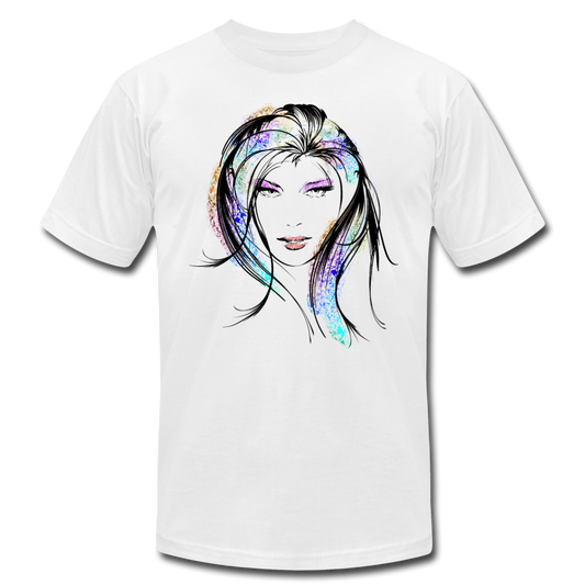 Colorful Girl Hair T-Shirt - white