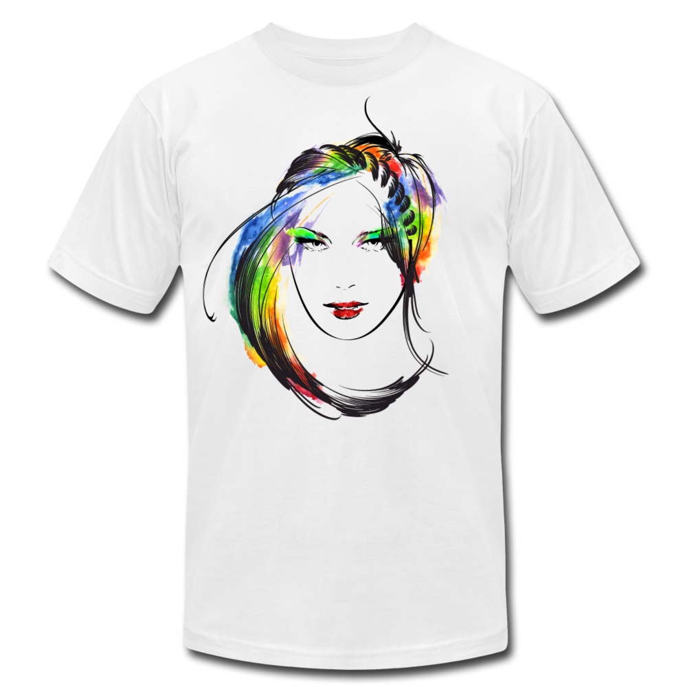 Colorful Girl Hair T-Shirt - white