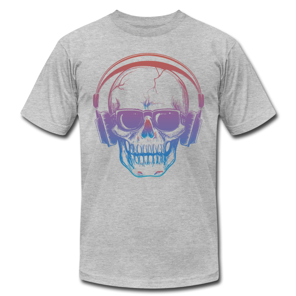 Skull Headphones T-Shirt - heather gray