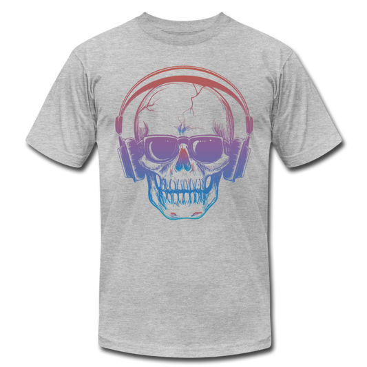 Skull Headphones T-Shirt - heather gray