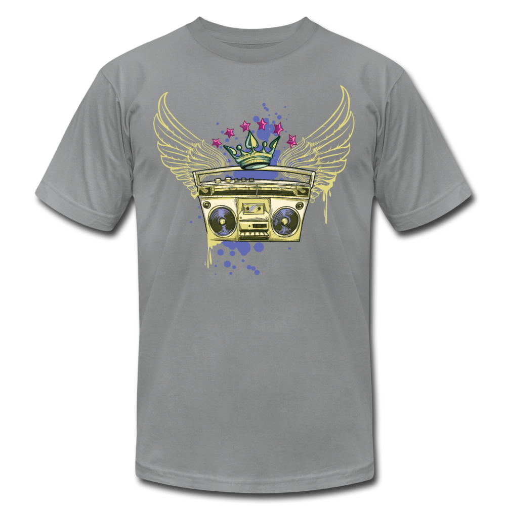 Gold Boombox Wings T-Shirt - slate