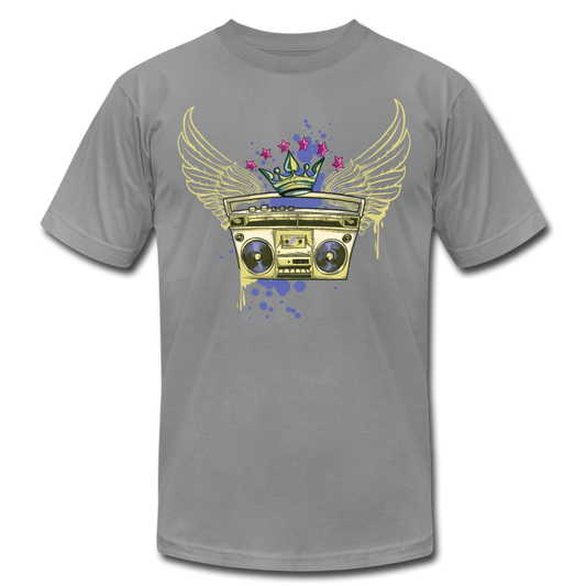 Gold Boombox Wings T-Shirt - slate