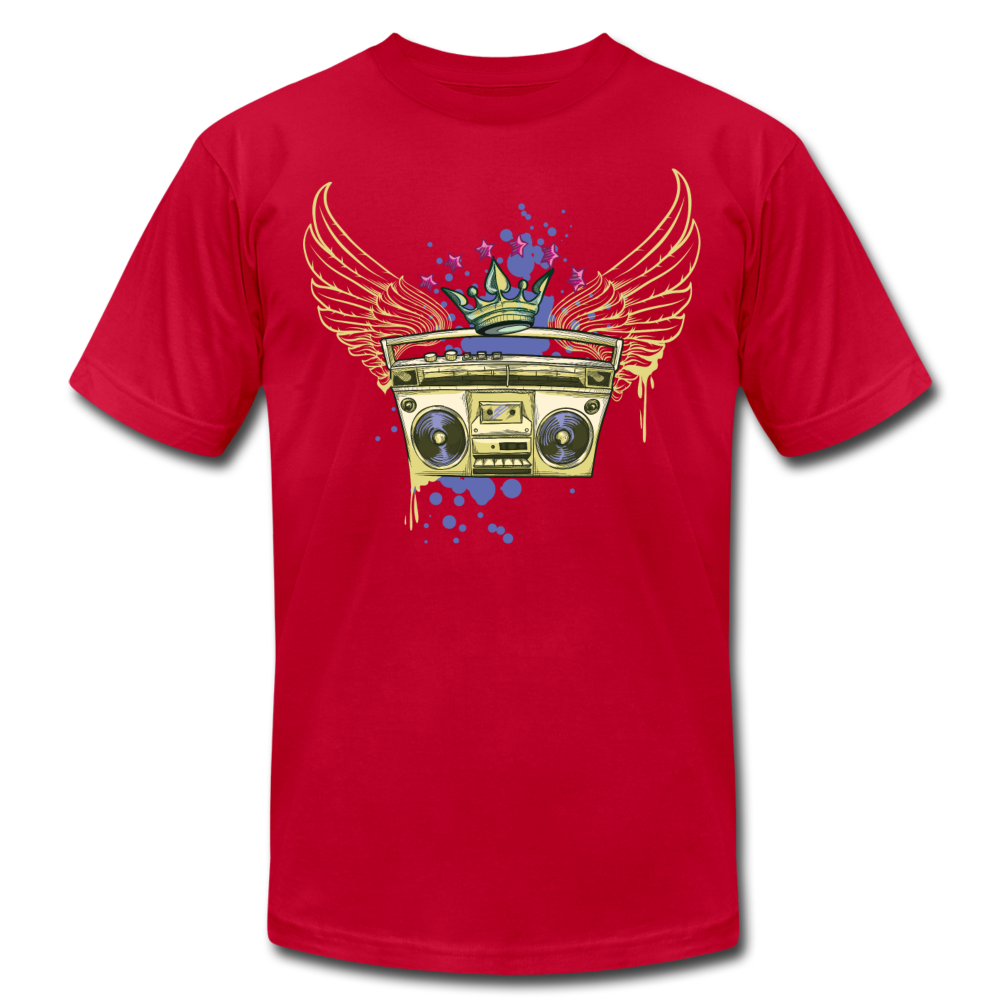 Gold Boombox Wings T-Shirt - red
