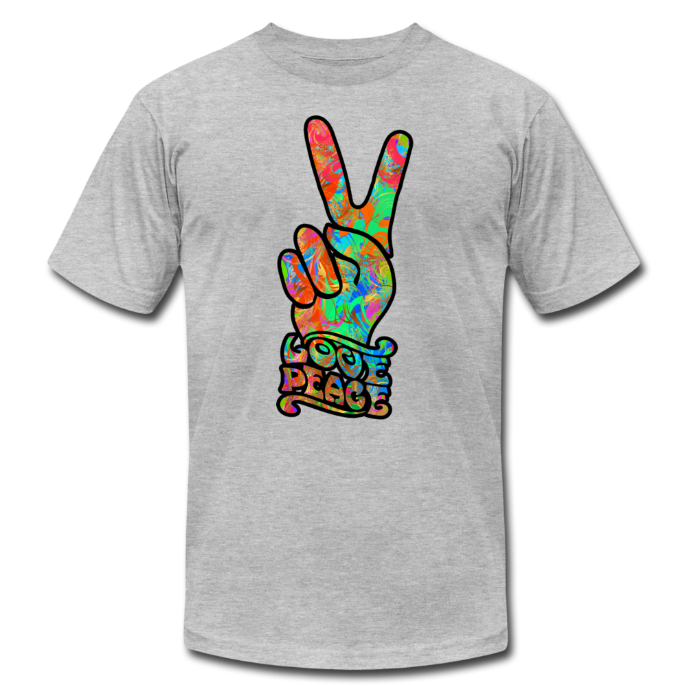 Hippie Love Peace T-Shirt - heather gray