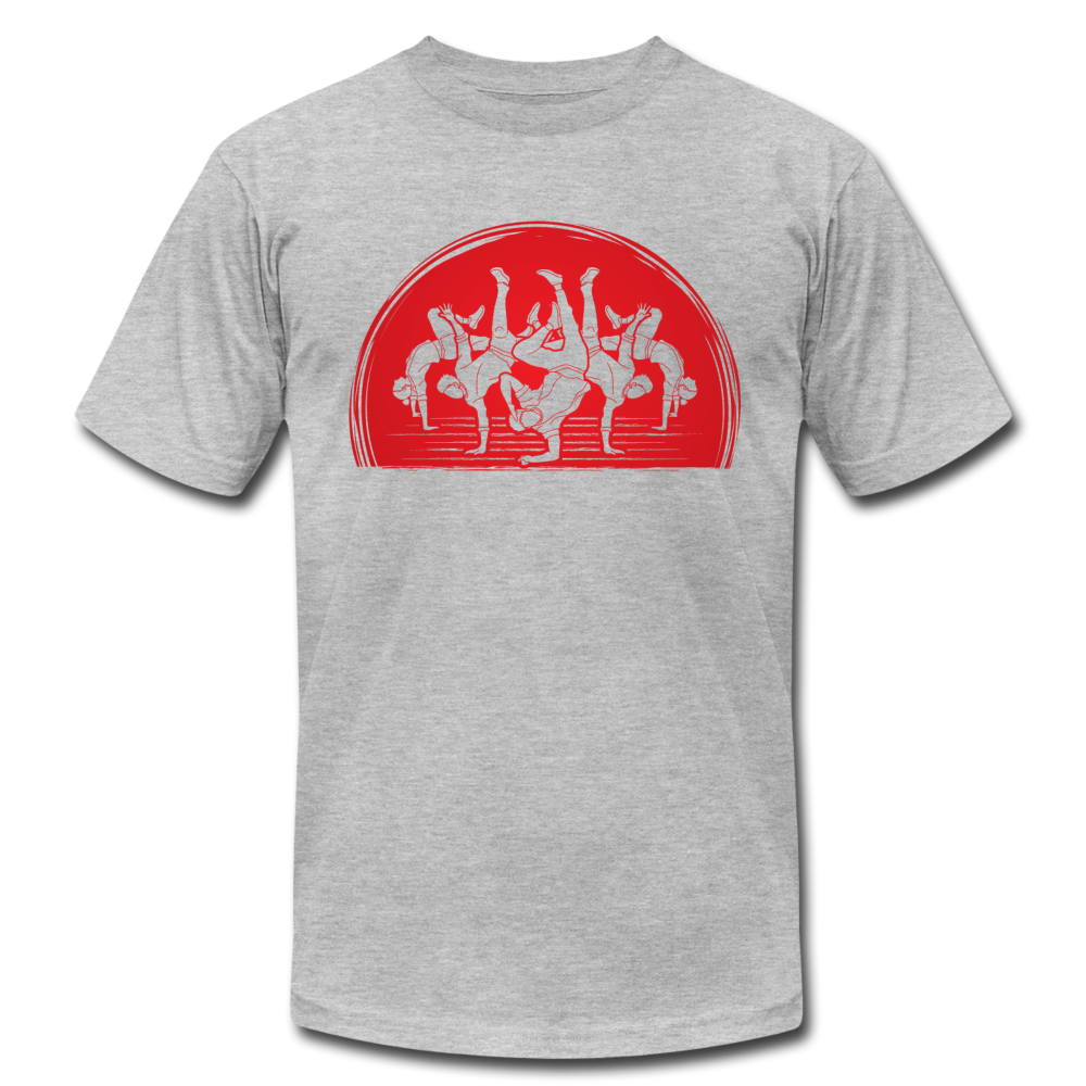 B-Boy Dancers Red Sun T-Shirt - heather gray