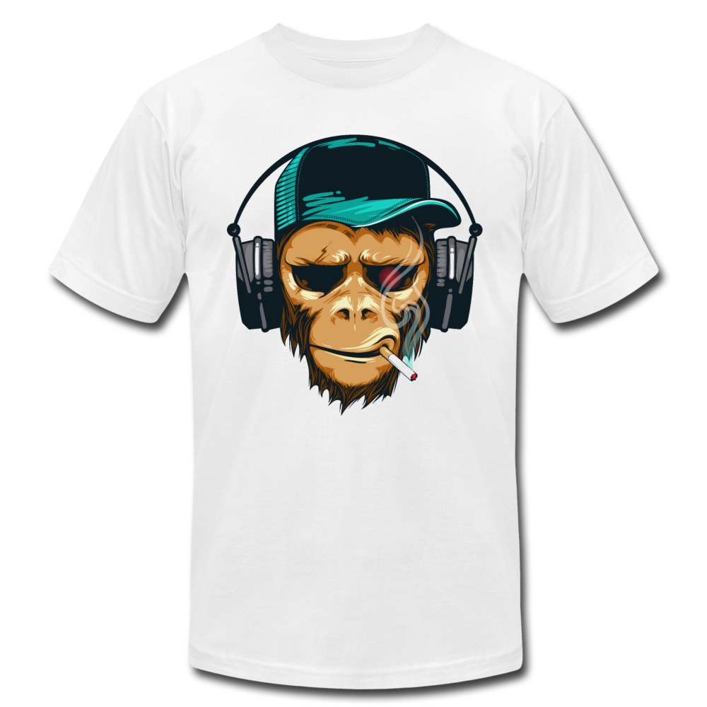 Smoking Monkey Headphones T-Shirt - white