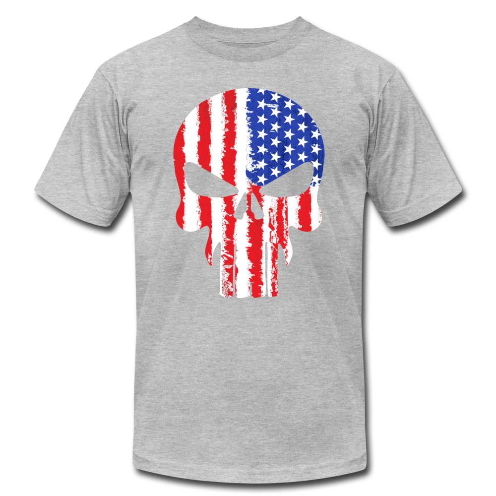 American Skull T-Shirt - heather gray