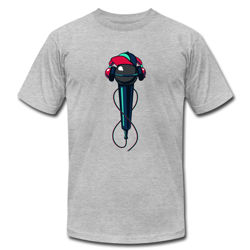 Hip Hop Microphone T-Shirt - heather gray
