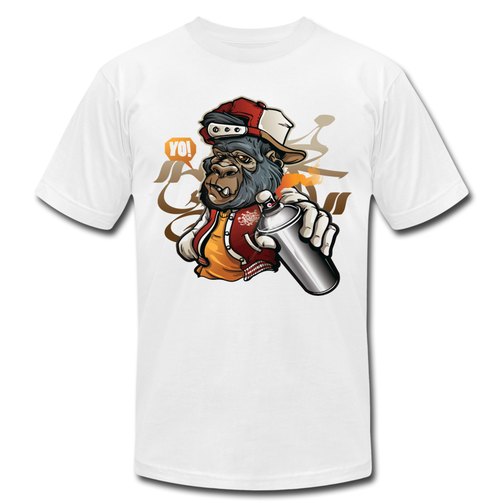 Hip Hop Gorilla Graffiti Artist T-Shirt - white