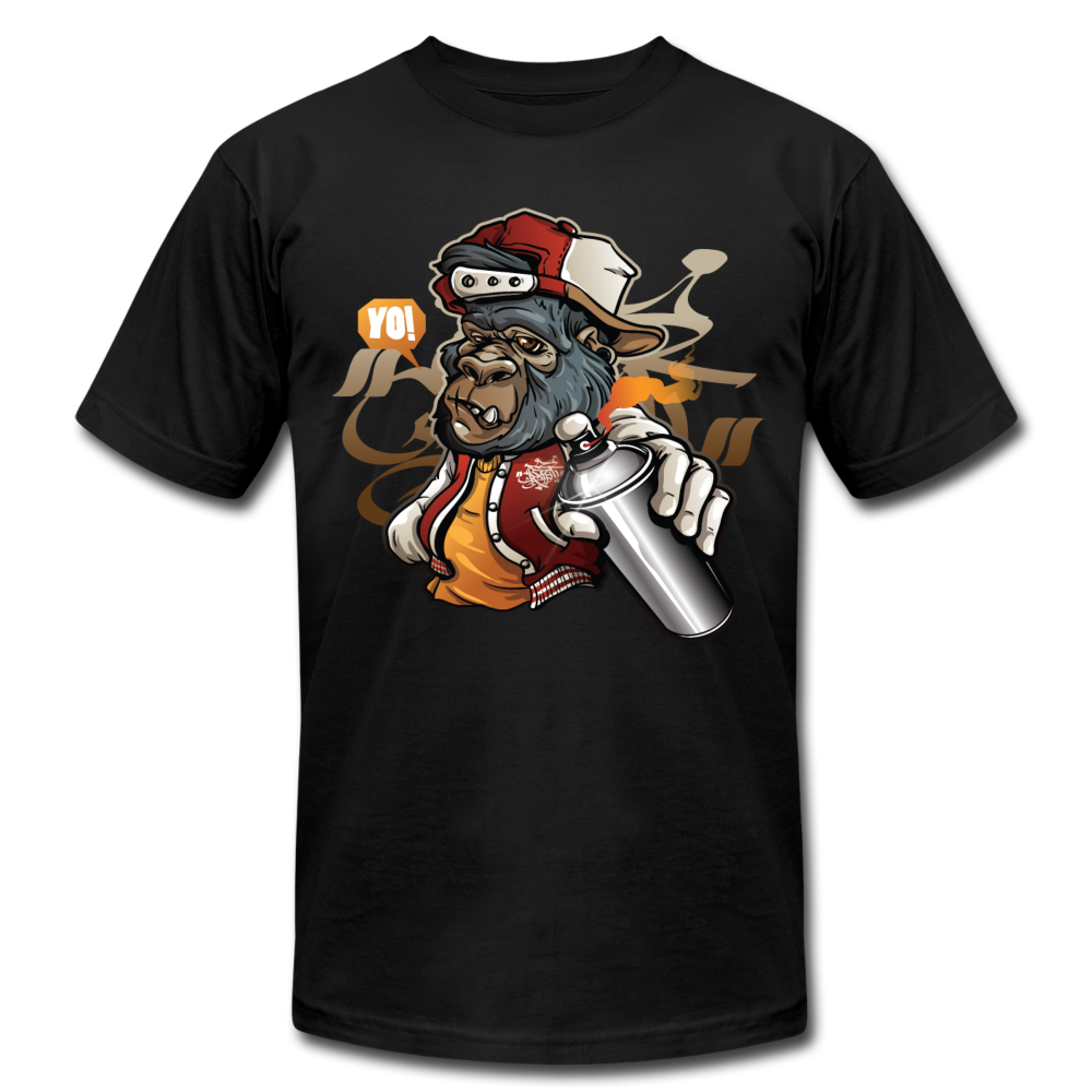 Hip Hop Gorilla Graffiti Artist T-Shirt - black