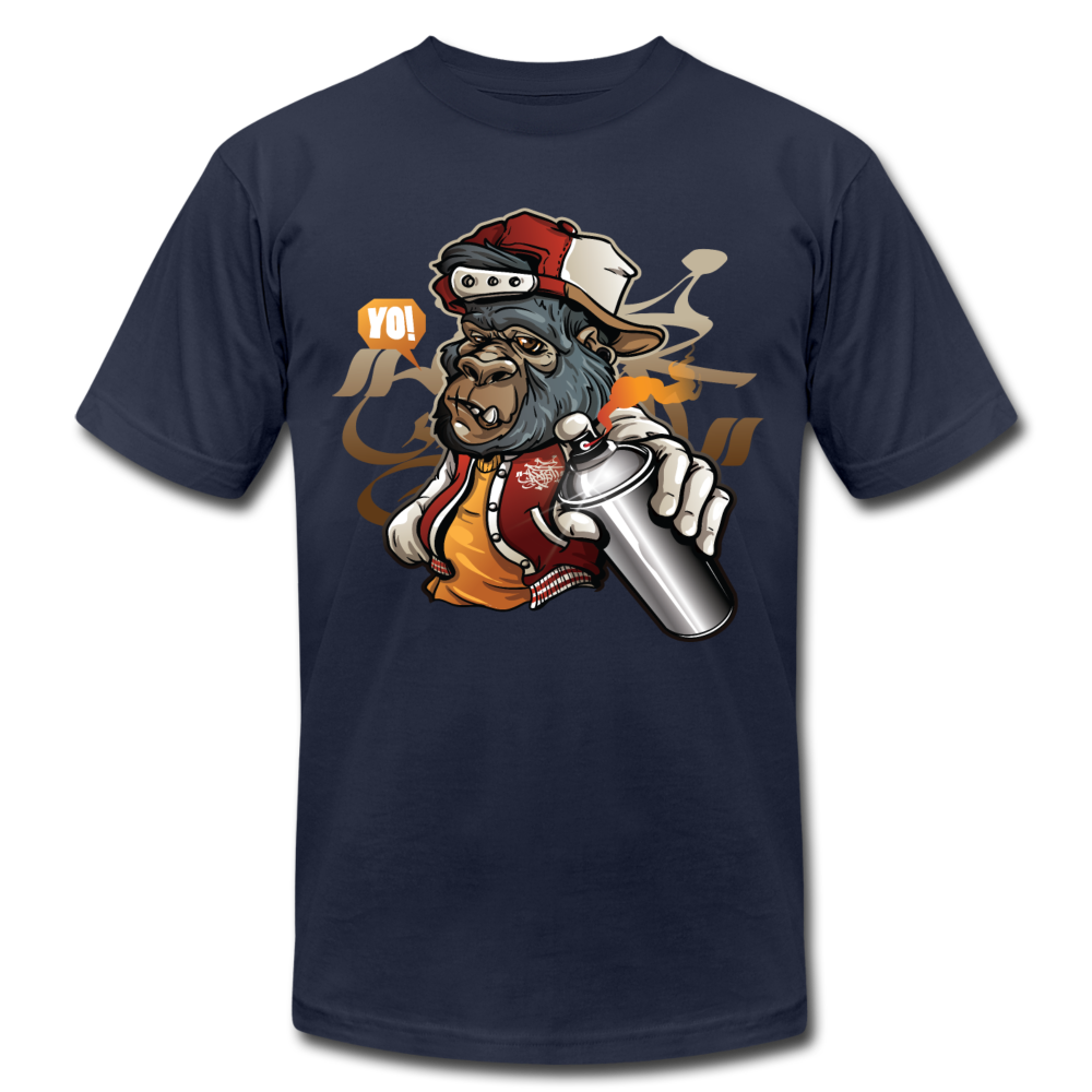 Hip Hop Gorilla Graffiti Artist T-Shirt - navy
