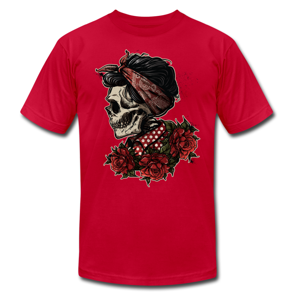 Girl Skull Roses T-Shirt - red