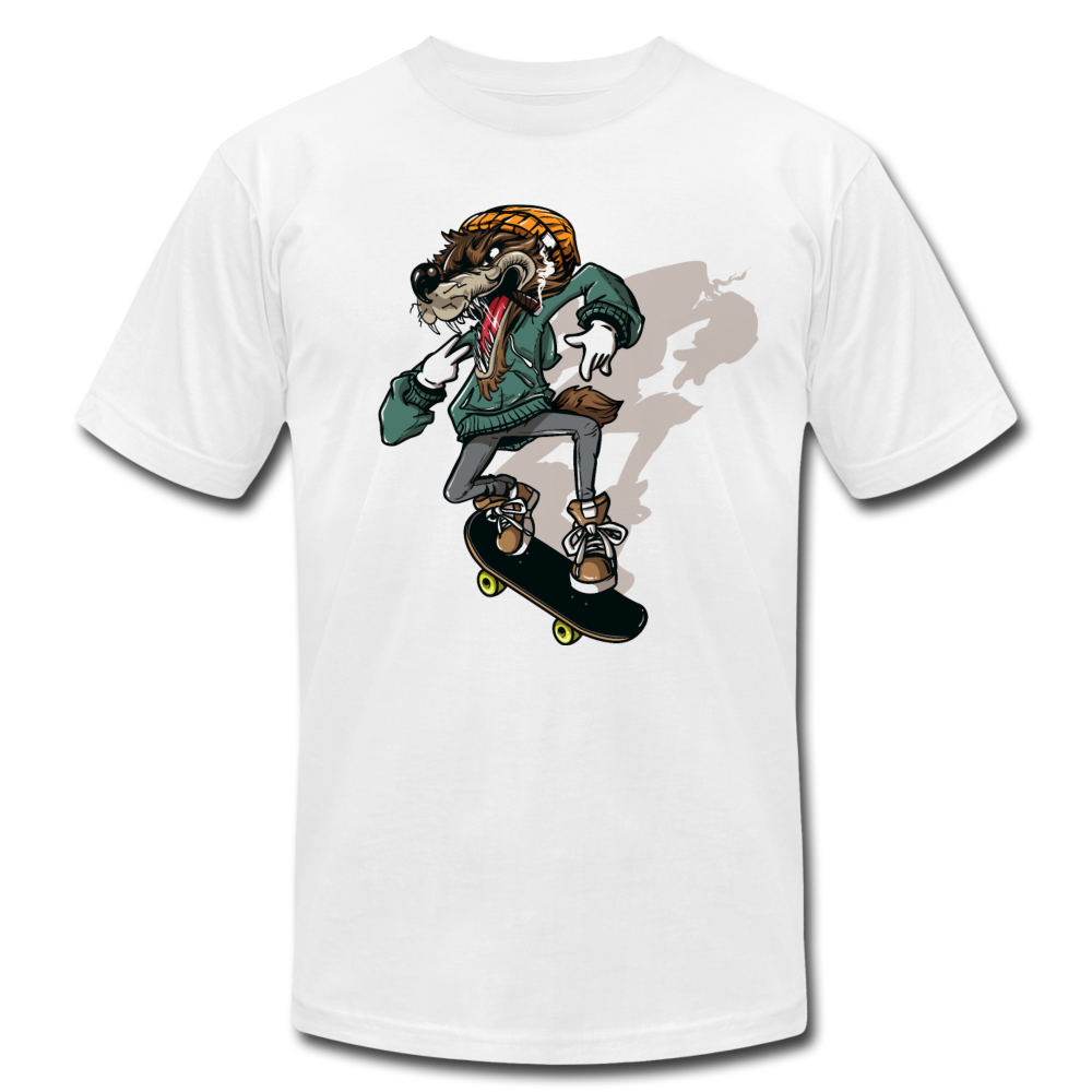 Skater Wolf T-Shirt - white