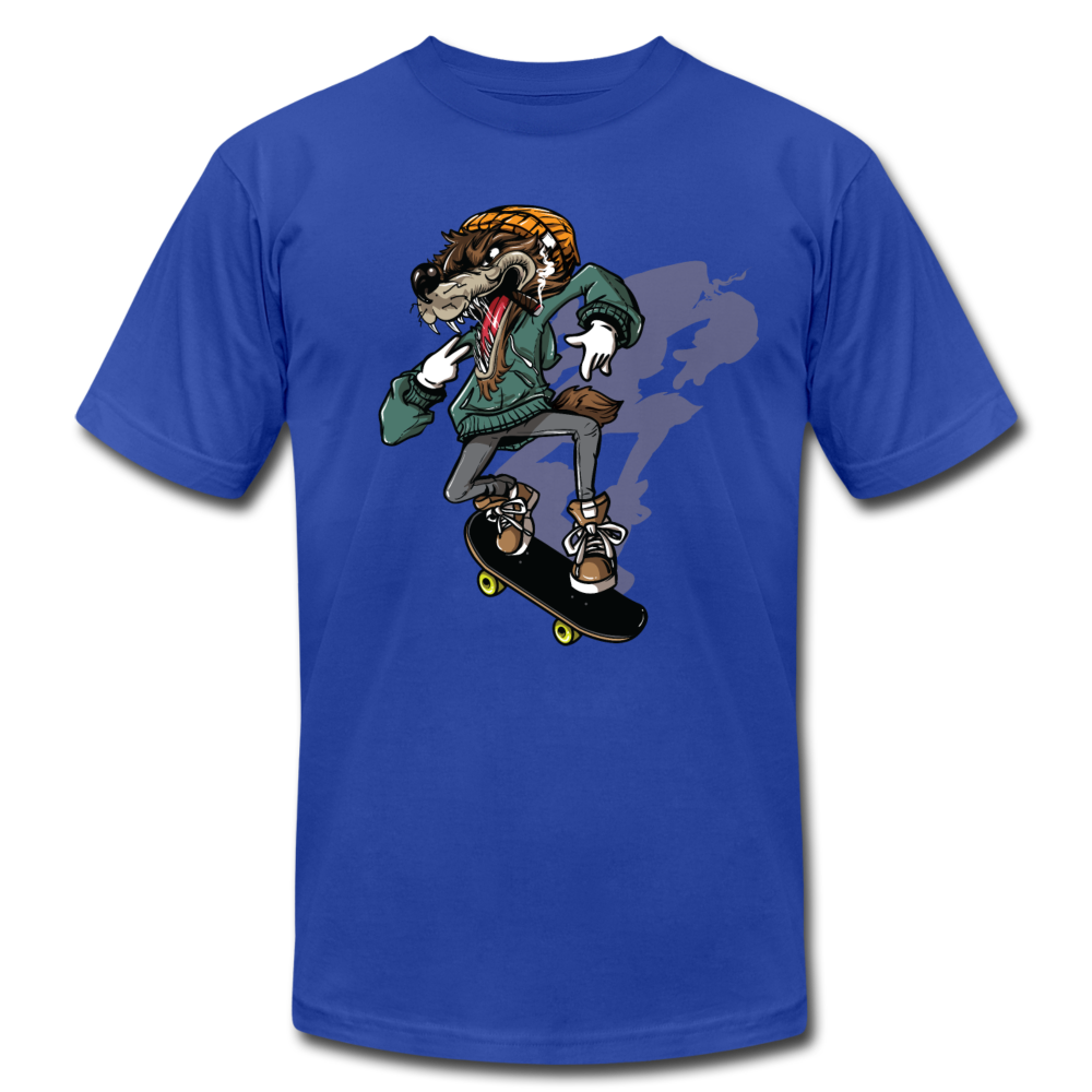 Skater Wolf T-Shirt - royal blue