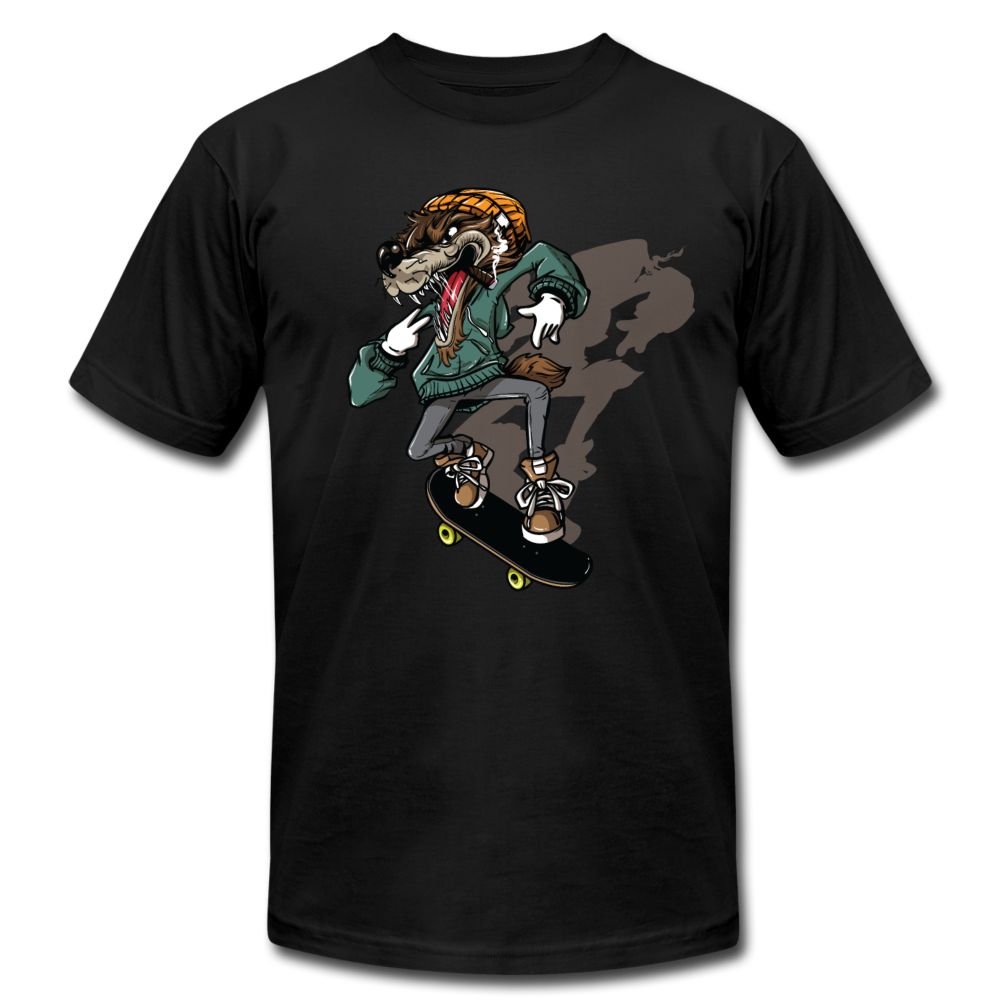 Skater Wolf T-Shirt - black