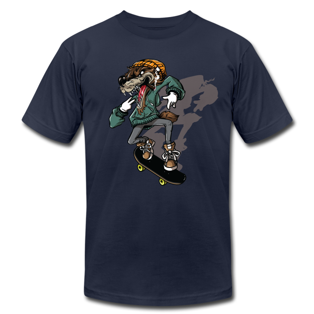 Skater Wolf T-Shirt - navy
