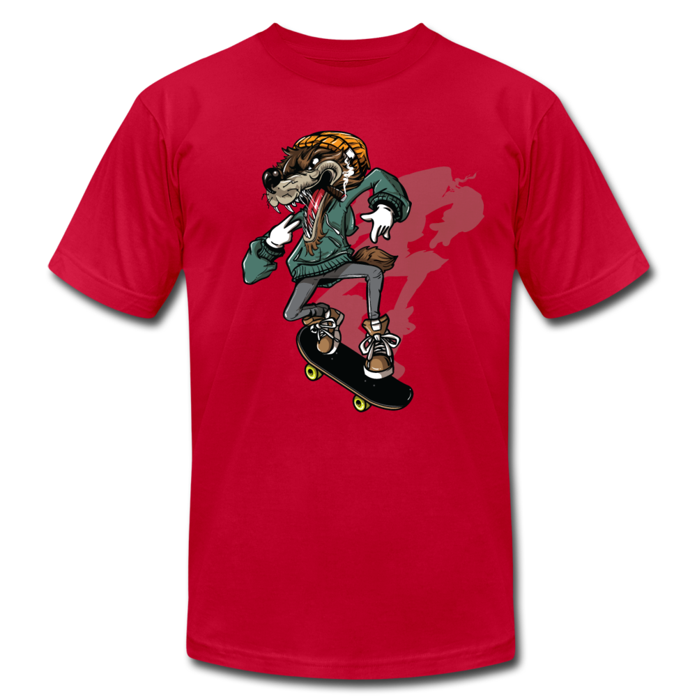 Skater Wolf T-Shirt - red