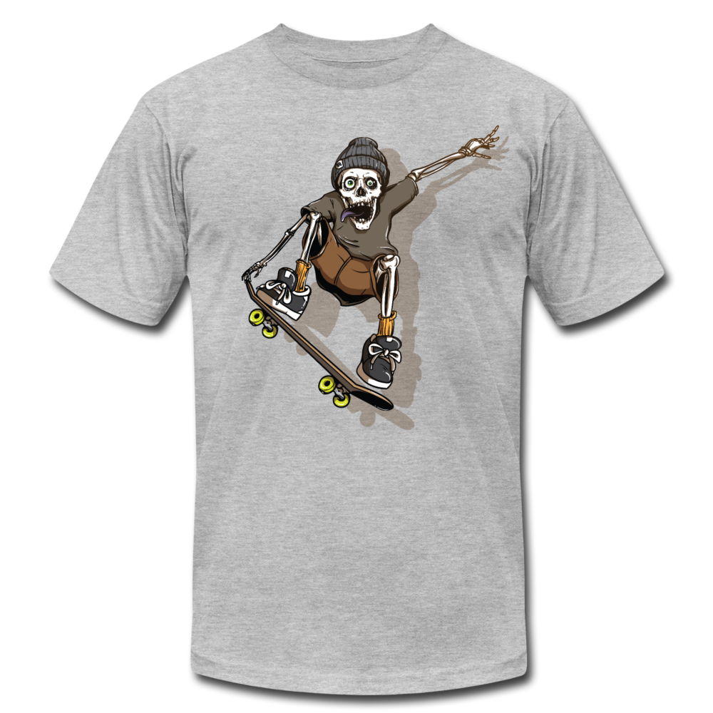 Skater Skeleton T-Shirt - heather gray