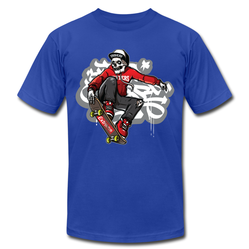 Skater Skeleton T-Shirt - royal blue