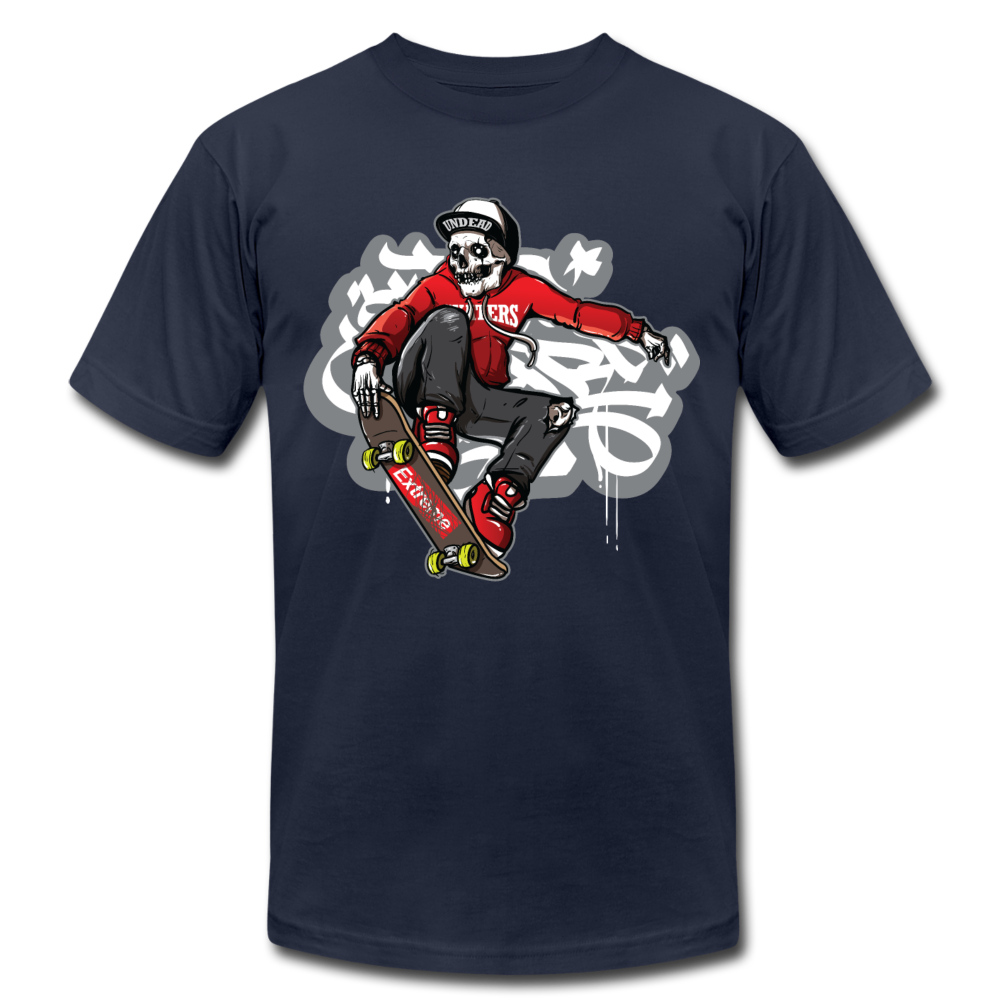 Skater Skeleton T-Shirt - navy
