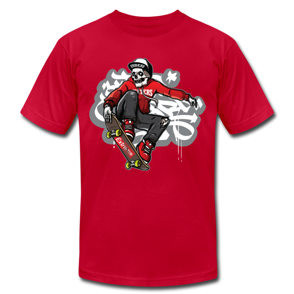 Skater Skeleton T-Shirt - red