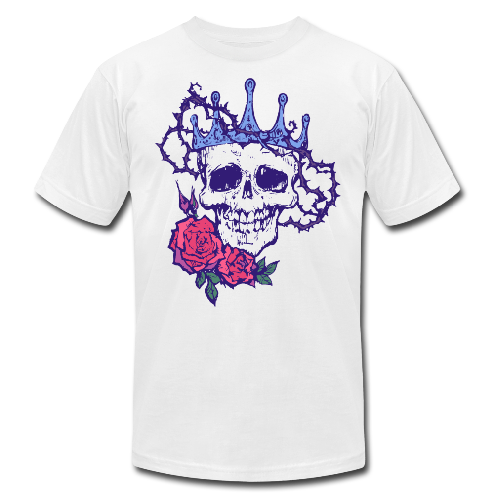 Skull Crown Roses T-Shirt - white