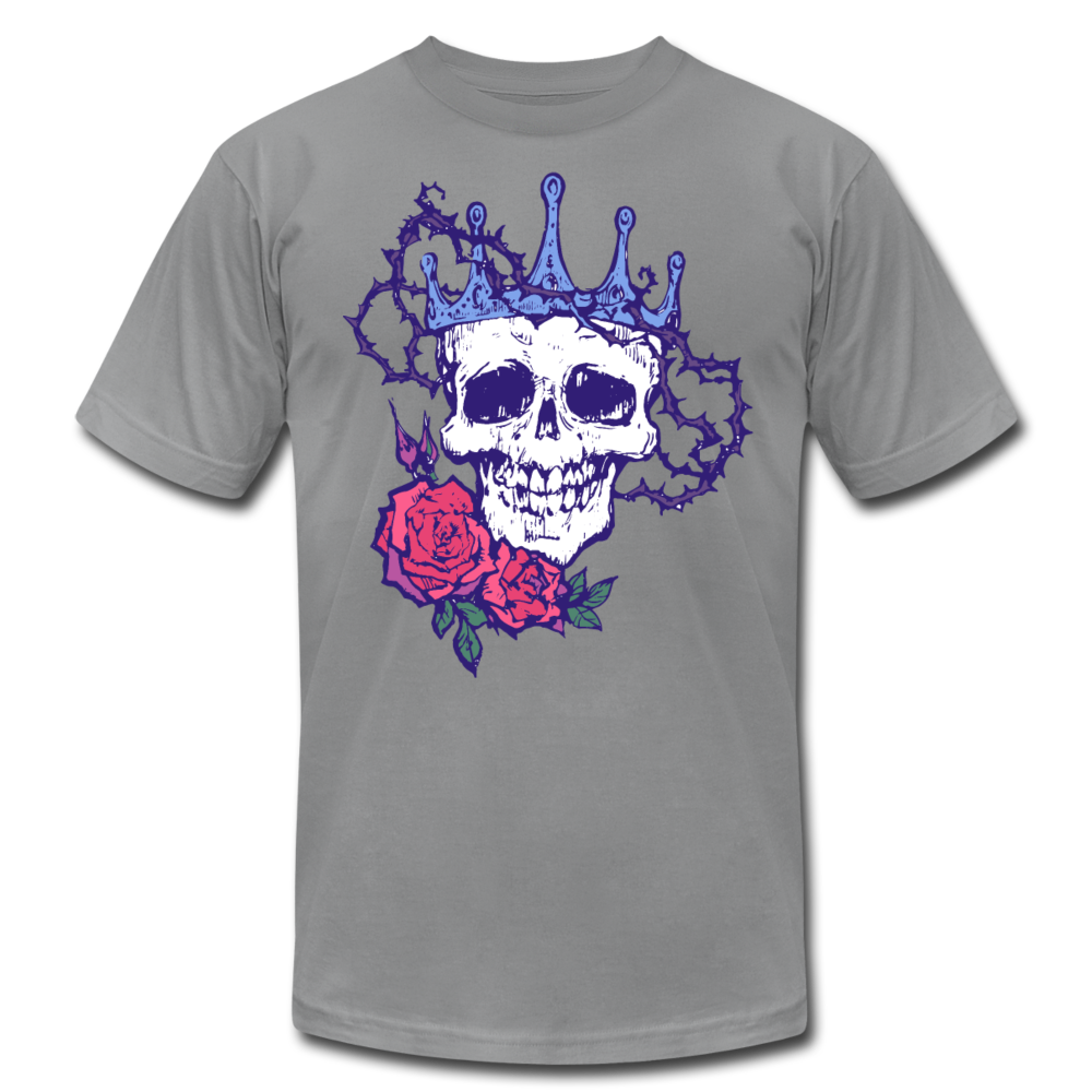 Skull Crown Roses T-Shirt - slate