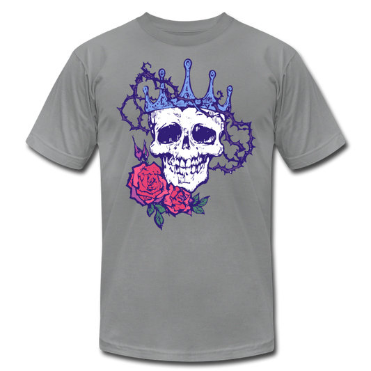 Skull Crown Roses T-Shirt - slate