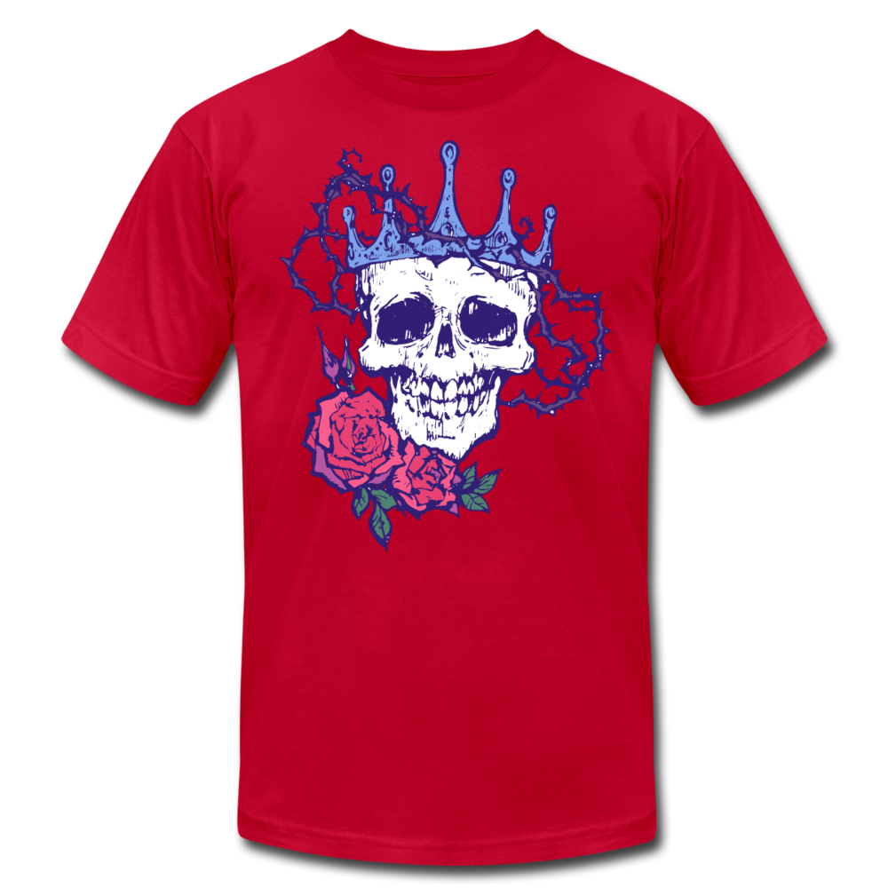 Skull Crown Roses T-Shirt - red