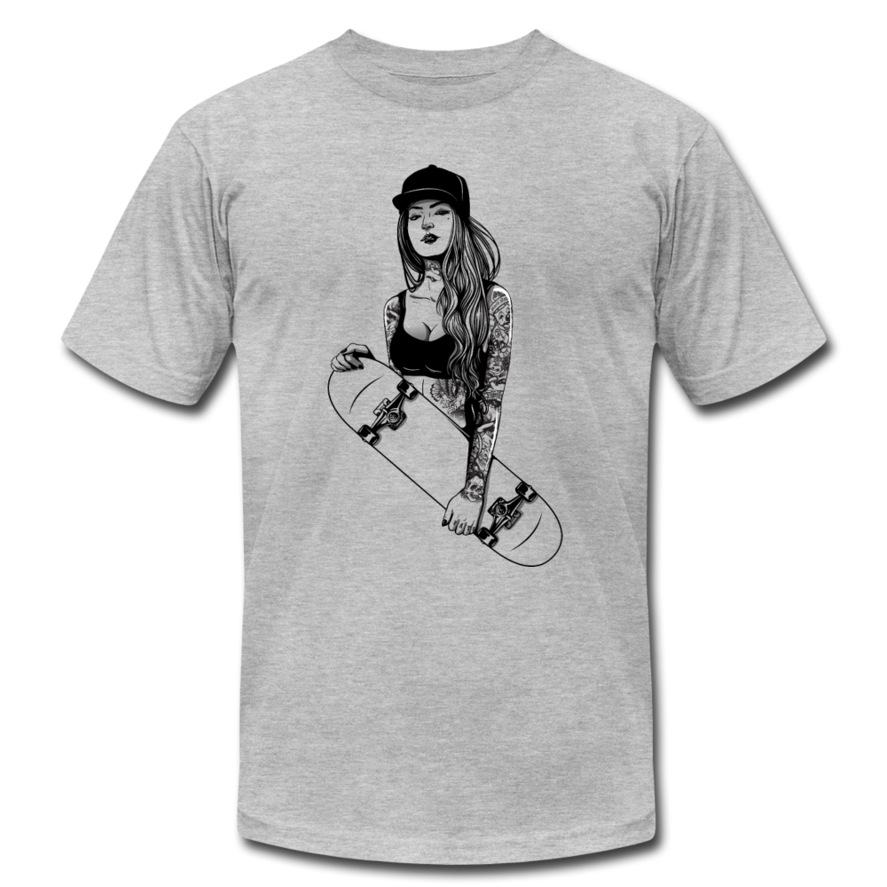 Girl Skater T-Shirt - heather gray