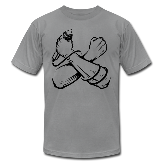 Hip Hop Power Microphone T-Shirt - slate