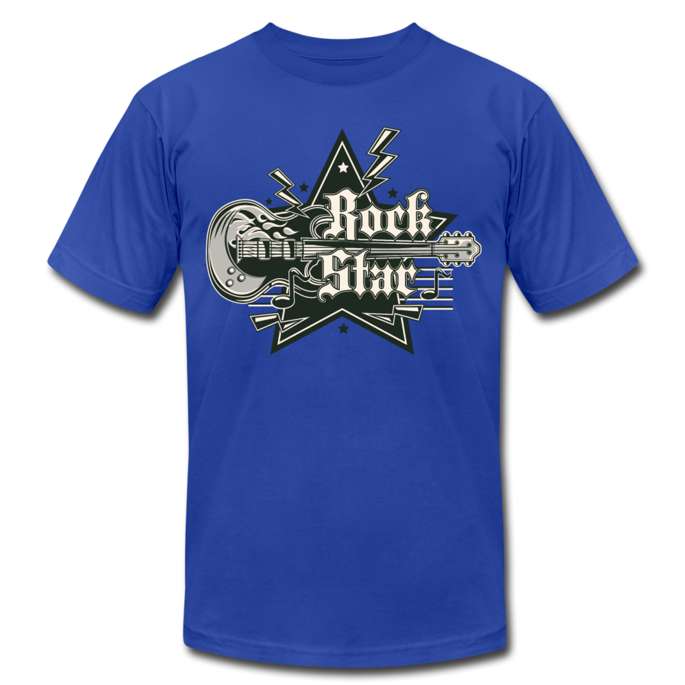 Rockstar Retro Guitar T-Shirt - royal blue