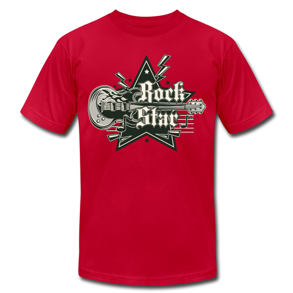 Rockstar Retro Guitar T-Shirt - red