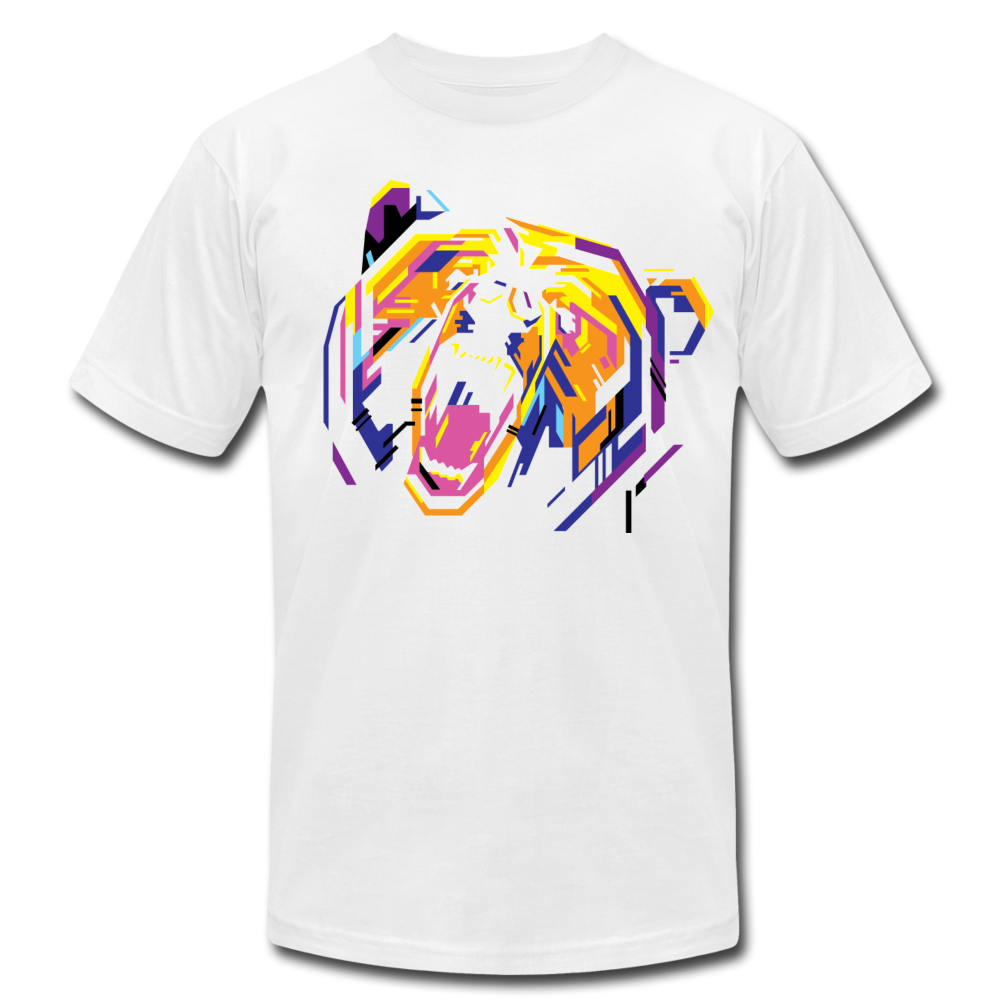 Abstract Growling Bear T-Shirt - white