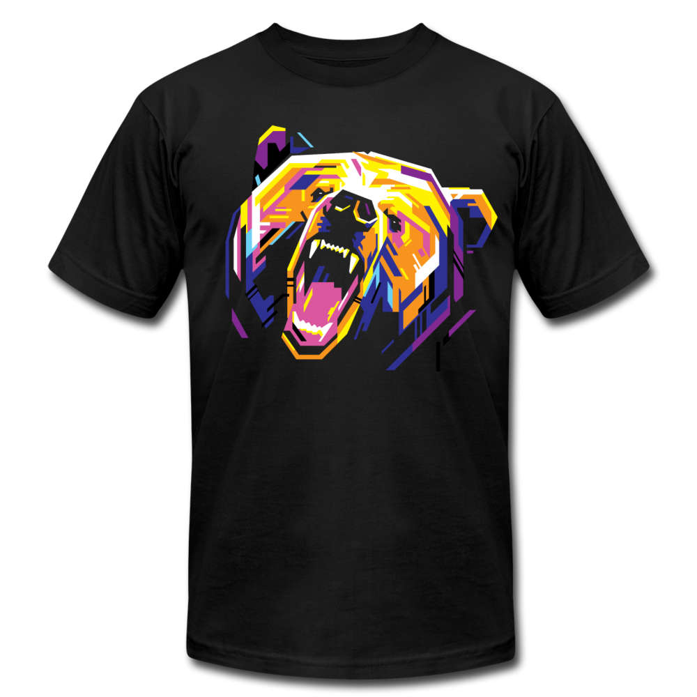 Abstract Growling Bear T-Shirt - black