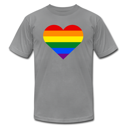 Rainbow Stripes Heart T-Shirt - slate