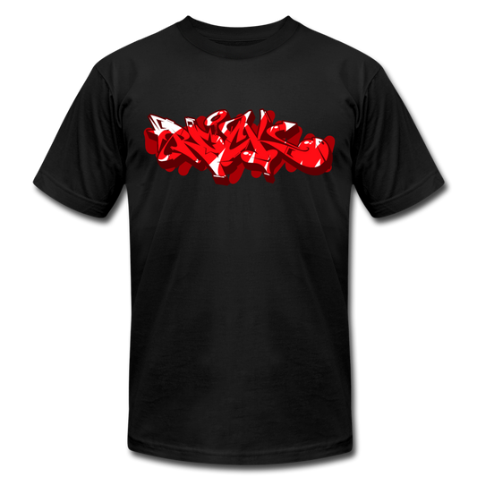 Red Graffiti Street Art T-Shirt - black