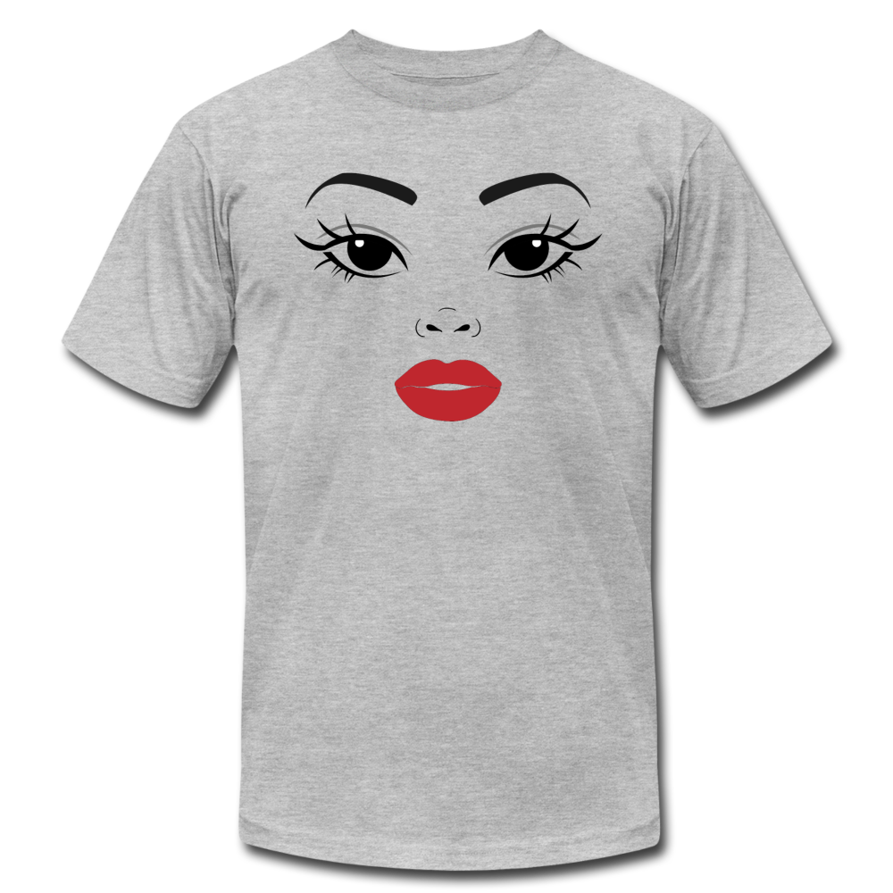 Female Face T-Shirt - heather gray