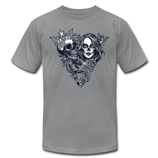 Guy & Girl Skulls T-Shirt - slate