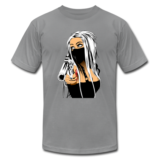 Girl with Gun T-Shirt - slate