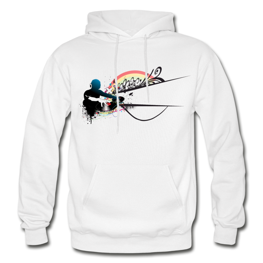 Abstract DJ Mixing Hoodie - white