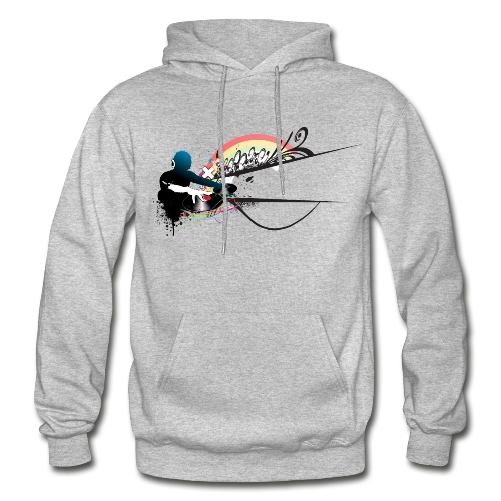 Abstract DJ Mixing Hoodie - heather gray