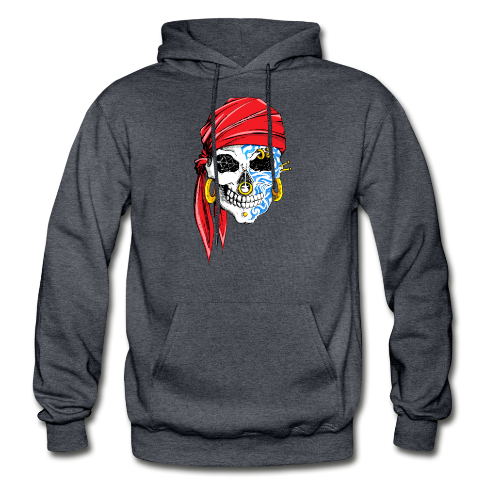 Pirate Skull Hoodie - charcoal gray