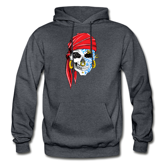 Pirate Skull Hoodie - charcoal gray
