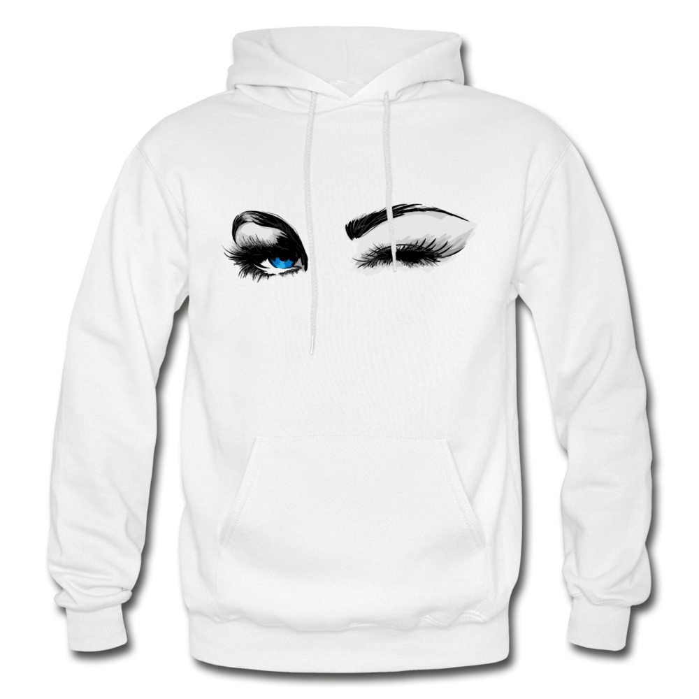 Winking Eyes Hoodie - white
